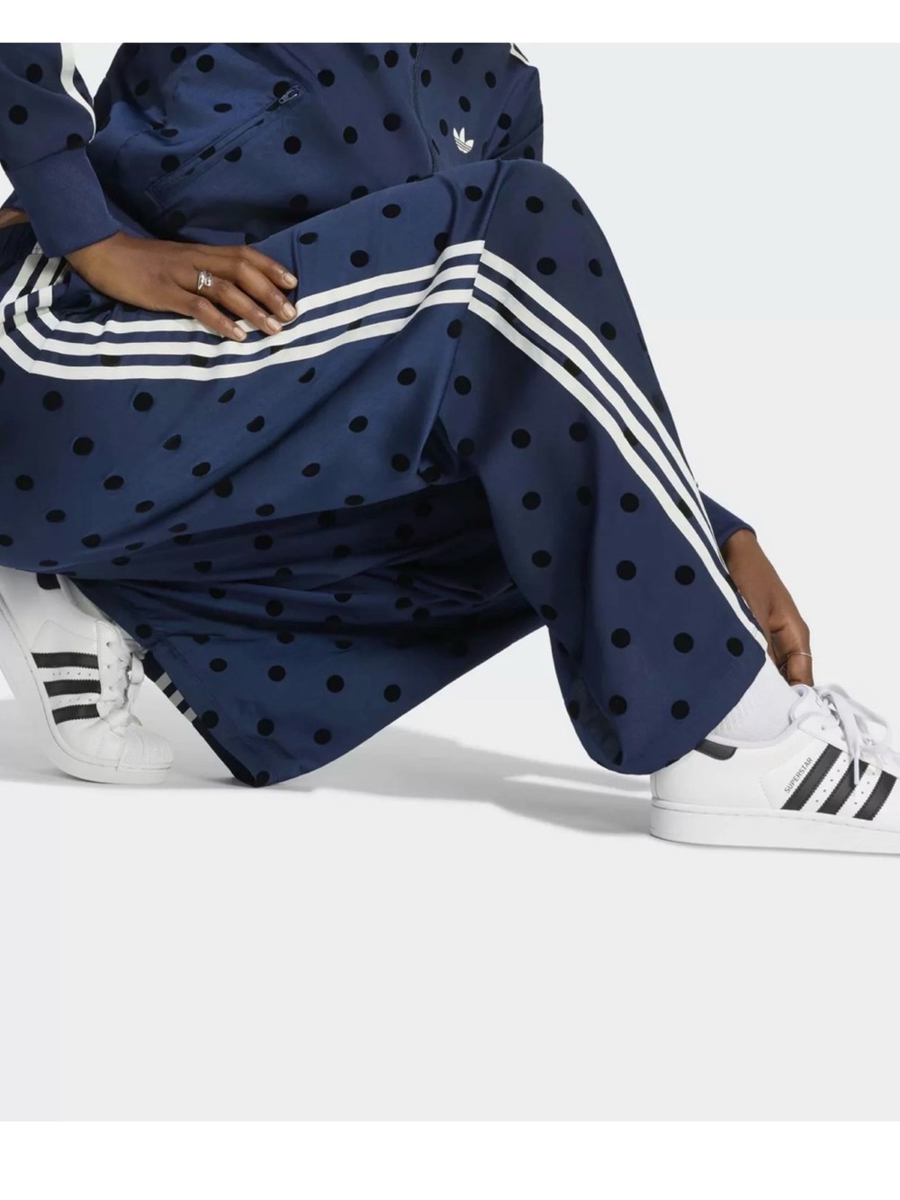 adidas Women’s Navy Polka Dot Three-Stripe Track Jacket and Pants SET NWT XL